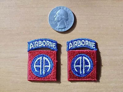 U.S.ARMY WW2 Miniature 82nd AIRBORNE DIVISION PATCH 2 Pcs • £14.47