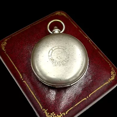 Antique Vintage Nouveau Sterling Silver Plated Pocket Watch Locket Pendant 26.5g • $30