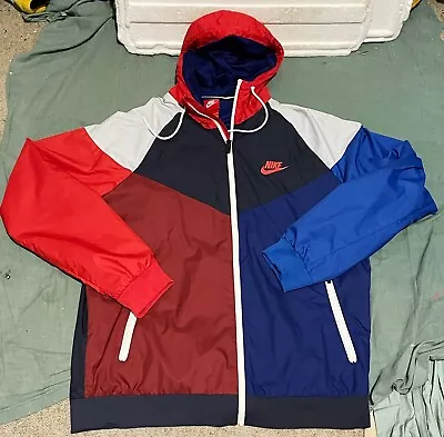 Nike Windrunner Jacket Mens Windbreaker (Blue Red White) - SIZE LARGE - NEAR NEW • $65