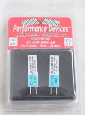 JR/Futaba/Hitec 75Mhz AM Channel 62 75.430Mhz Transmitter/Receiver Crystal Set • $8.56