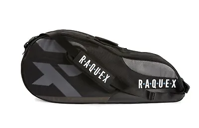 Racket Bag 6 Racquets Black Cover With Strap For Squash Tennis Badminton Raquex • £41.99