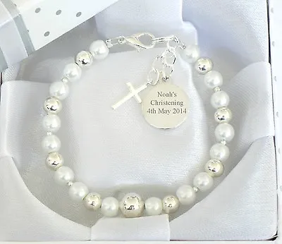 £12.99 • Buy BABY BOY GIRL Personalised & Engraved Bracelet Christening Day Gift Birthday 
