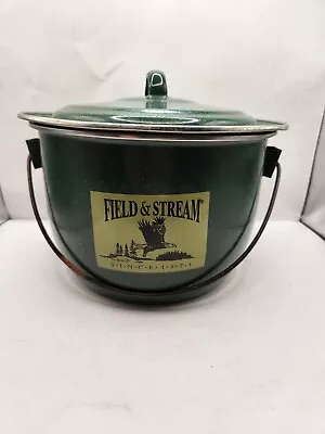 Field & Stream Green Enamelware Metal Kettle / Pot -Dishwasher Safe • $14.99