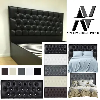 Chesterfield Headboard PVC Faux Leather 24  High KingSize Double Single Custom • £69.99