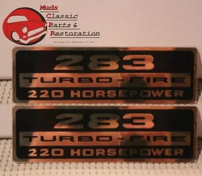 Chevy Impala Nova Chevelle 283 Turbo-Fire 220 HP Valve Cover Decals Two W/order • $24.94