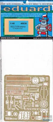 EDU48836 1:48 Eduard PE - MiG-21UM Fishbed Exterior Detail Set (TRP Kit) • $31.39