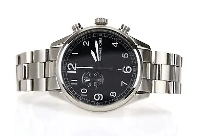Michael Kors 150237 Hangar Black Dial Stainless Steel Men's Watch MK7066 • $119.20