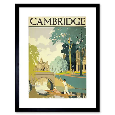 Travel Cambridge England Cam Punt Bridge Framed Art Print Picture Mount 12x16  • £26.99