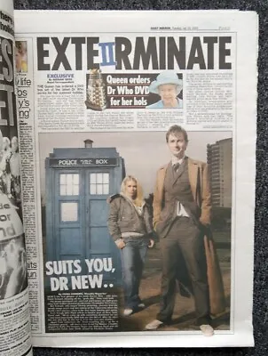 £14.99 • Buy Daily Mirror Newspaper 26 July 2005 . Doctor Who David Tennant Costume Premiere
