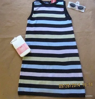$17.99 • Buy Gymboree Petite Mademoiselle Striped Dress Glasses Pattern Tights 8-9-10 NWT New