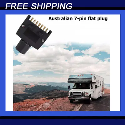 $8 • Buy 7 Pin Flat Trailer Plug Caravan Boat MALE Car Vehicle Single Part Adapter Plug