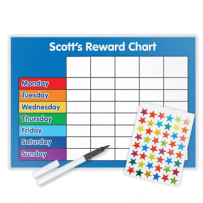 Personalised Reward Chart FREE Pen AND Stars-choose Colour • £6.60