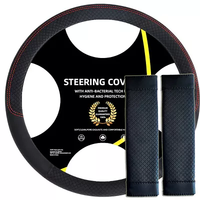 15  Universal Car Steering Wheel Cover Anti Slip PU Leather Comfortable 38cm/ • $20.28