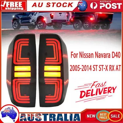 Smoked Black LED Tail Lights Lamp For Nissan Navara D40 2005-2014 ST ST-X RX AT • $221.48