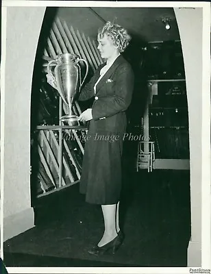 1938 Ny Golfer Mary Perrine & Miami Open Championship Emblem Sports Photo 6X8 • $24.99