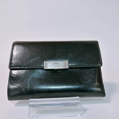 PRADA Trifold Wallet Black Leather Button Type Authentic Made In Italy #5721P • $103.40