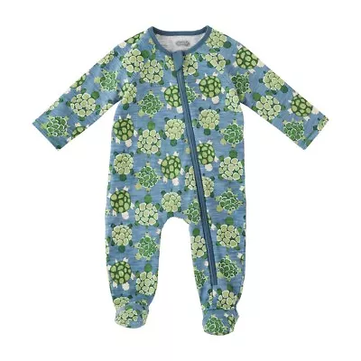 Mud Pie Baby Boy Blue Turtle One Piece Sleeper Size 6-9 Months NEW • $19.95