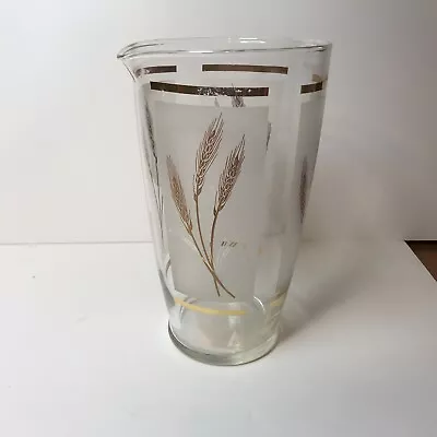 VIntage Frosted Martini Cocktail Pitcher Gold Wheat • $12