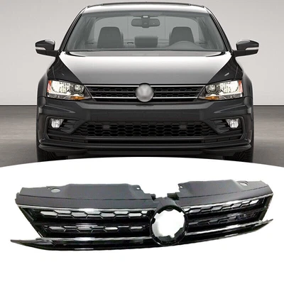 $55 • Buy Fit 2015 2016 2017 2018 Volkswagen VW Jetta Chrome Front Bumper Upper Grille ABS