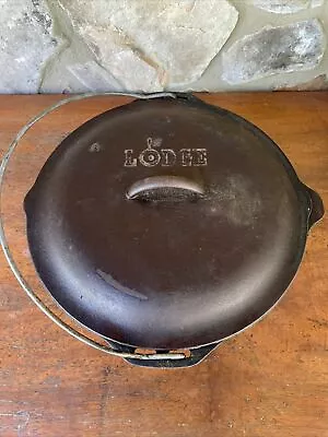 Vtg No 10 Cast Iron Dutch Oven Pot With Lid Bail Handle USA / No Wobble 12 X 5  • $79.99