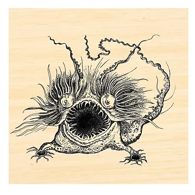 P124 Monster -scary - Rubber Stamp • $13
