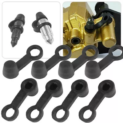 8pcs Motorcycle Brake Caliper Dust Cap Bleed Nipple Screw Pump Screws Bleeder • $2.90