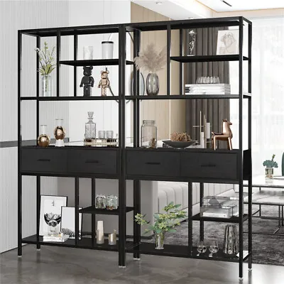 6 Tier Large Industrial Bookshelf Standing Tall Bookcas Cupboard Study Hallway • £89.99