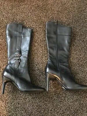 Via Spiga Black Leather Boot Sz 8.5 • $30