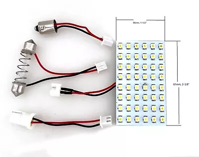 2x Universal Dome Map Light Bulb Replacement 48pc Smd Board T10 Ba9s Adapter • $9.99