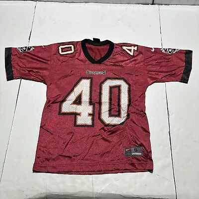 Vintage Mike Alstott Football Jersey Youth S Nike Tampa Bay Buccaneers #40 Red • $25