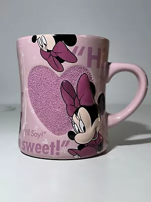 Disney Parks Minnie Mouse Coffee Cup/mug Pink With Heart Shape Design Original • $13.75