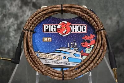 Pig Hog Tuscan Brown Instrument Guitar Cable 10ft Right Angle W/FREE SHIPPING • $21.49