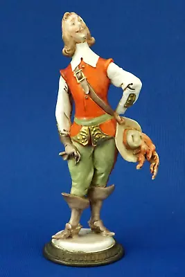 £260.08 • Buy Sculpture Porcelain Figurine MUSKETEER Soldier Silver Base G. Cappè Capodimonte