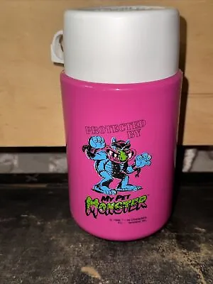 1986 My Pet Monster  Pink Lunch Thermos Vintage Rare Collectable Decor 1980's • $27.31