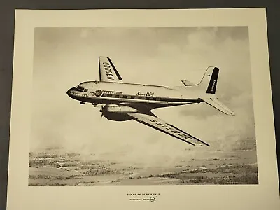 Vtg 1970s McDonnell Douglas Aircraft Art Print - Super DC-3 16×20 R.G Smith • $24.95