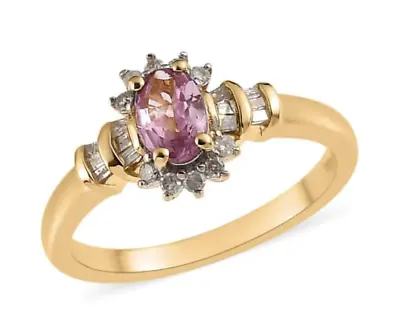 Womens Fine Ring Purple Spinel Stone Natural Diamonds Narsipatnam (7) DAINTY!! • $203.81