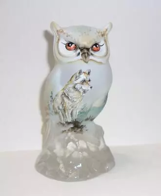 Fenton Glass Crystal Wolf On Rock Owl Figurine Ltd Ed #7/65 M. Kibbe • $239.50