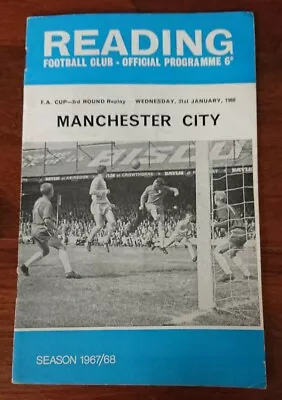 Reading FC Vs Manchester City FA Cup 3rd Round Replay 1968 Football Programme • £2.99