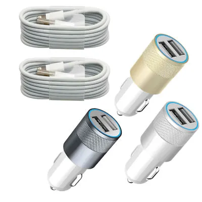 £2.98 • Buy SUPER FAST Dual Car Charger For Apple IPhone 14/13/12/11/SE/XR Plus 2 X CABLES