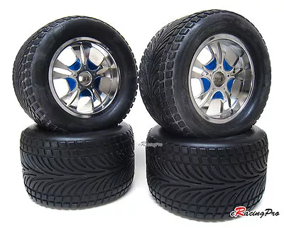 Aluminum Wheels+Tires Fit E T-maxx Tmaxx 1.5/2.1/2.5/3.3 HPI Savage 21/2.5 Revo • $155