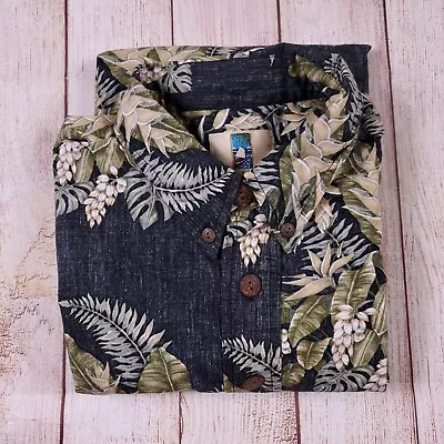 Kahala Reverse Print Hawaiian 4 Button Shirt Short Sleeve Button Down Large • $10