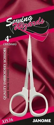 Janome Fine Embroidery Scissors 4 /10cm Snips Thread Fabric Sewing - XIS36  • £5.95