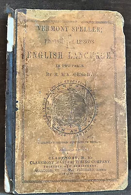 Vermont Speller 1857 Antique Children's Little School House Book Illustrated • $12.99