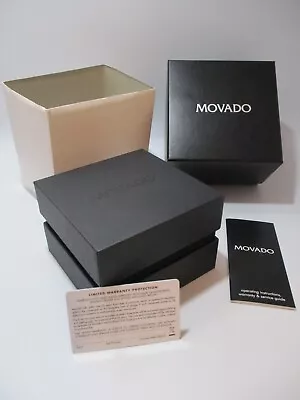 MOVADO Watch Box Set Open Blank Warranty Card Automatic/Quartz Instructions Book • $44.99