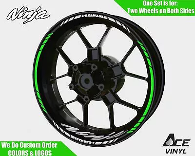 Kawasaki Ninja Wheel Decals Rim Stickers Tape Graphics ZX6R ZX10R ZX9R • £28.42