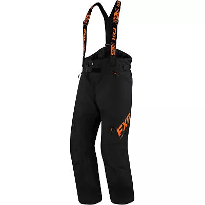 FXR Mens Clutch FX Snowmobile Pants F.A.S.T Insulated Black/Orange Snow Bibs • $299.99