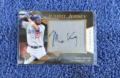 2009 Upper Deck Ultimate Collection Matt Kemp Autograph Jumbo Jersey /50 Dodgers • $34.99