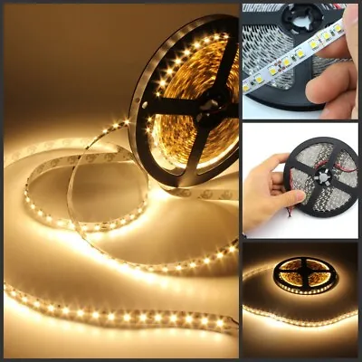 5M 3528 300LEDS Cool Warm White DC 12V SMD LED Strip Lights Power Adapter Supply • $9.99