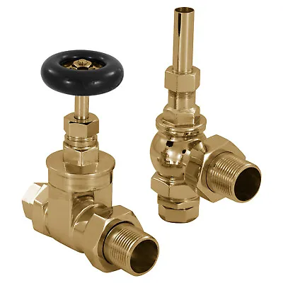 Solid Brass Traditional Radiator Valve - 3/4  (22mm) Inlet - 1  Radiator Tail • £37.95