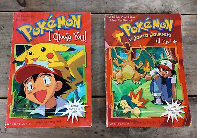 Pokemon Vintage Scholastic (Set Of 2) I Choose You All Fired Up Books 1998-99 • $5